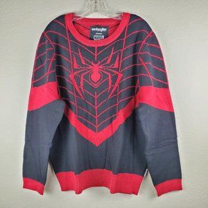 Spider-Man Black and Red Crew Neck Sweater